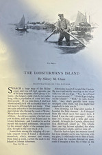 1909 Maine Lobster Fishermen Barren Rock illustrated picture