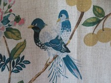 Pair of Vintage Drapery Panels Birds on Olive Trees So Romantic and French Chic picture