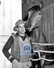 SEABISCUIT CHAMPION RACEHORSE AND JOCKEY GEORGE WOLFE 8X10 B&W PHOTO picture