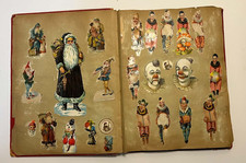Antique Victorian Scrapbook Album Die Cut Scraps Santa Christmas Chromoliths picture
