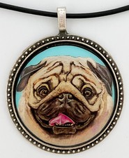 Pug Dog Breed Original Art Pendant Necklace picture