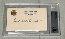 Franklin D. Roosevelt Signed New York Executive Mansion Albany Card, Beckett picture
