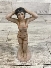 Bathing Beauty  Standing Figurine Bisque Porcelain Germany Antique 1920’s picture