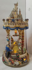 RARE Disney Beauty And The Beast Castle Hourglass Snow Globe w/Light & Music picture