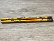 LOT Of 2 Vintage Advertising GTA Grain Feed And Seed Wooden Lead Pencils picture