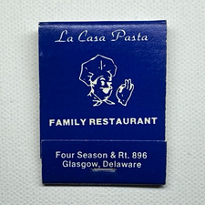 La Casa Pasta Family Restaurant Unstruck Matchbook Glasgow DE Vintage PID86 picture