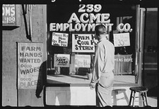 Minneapolis Minnesota 1939 Acme Employment Co farm hands wanted storefront picture