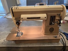 Singer 301A Vintage Sewing Machine w/ Foot Pedal Portable Tan 301 Working picture
