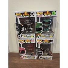 Funko Pop Mighty Morphin Power Rangers Bundle 4 Pack Black Green Pink Rangers picture