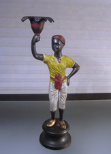 Vintage Bronze Blackamoor Candle Holder Statue picture