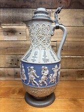 Antique Villeroy Boch Mettlach #171 12 Months 15” German Beer Stein Pitcher picture