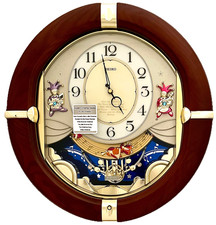 NIB Seiko Melodies In Motion Wooden Elves Musical Clock QXM144BRH picture