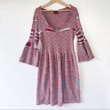 Missoni striped bell sleeve knit wool stretchy shift dress size: 50 14US picture