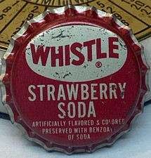 FREE SHIPPING Vintage WHISTLE Strawberry NEW Bottle CAP Plastic Crown logo picture