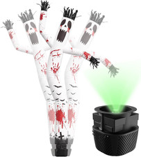 6 Ft Halloween Inflatable Ghost Tube Man with Blower 45W+Green Spotlight picture