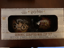 Harry Potter Ceramic Sculpted Mini Cup - Set of Two - 3.5 oz - Wizarding World picture