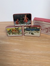 Vtg 1981 Lillian Vernon Victorian Memories Mini Christmas Tins Set of 3 with Box picture