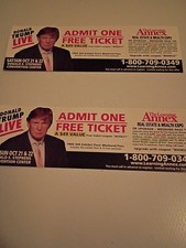 DONALD TRUMP LIVE- THE LEARNING ANNEX REAL ESTATE WEALTH EXPO TICKETS 2 Tickets picture