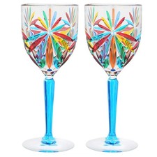 Glass Of Venice Italian Wine Glasses Hand-Cut Blown and Painted Crystal - Set of picture