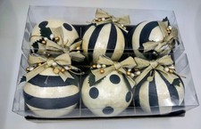 MacKenzie-Childs Large Golden Hour Geo  Capiz Ball Christmas Ornaments  Qty 6. picture