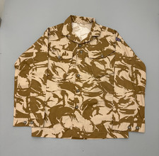 Vintage British Military Desert DPM Camo Tropical Combat Jacket Shirt Tan XL picture
