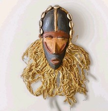 African Dance Mask Shells Beard Dan People Western Ivory Coast picture