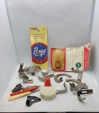 Sewing Junk Drawer Assortment Implements Singer Bulb Needles Vintage picture