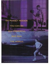 1993 Planet Reebok Man Lifts Weights Man Runs Vintage Photo Print Ad picture
