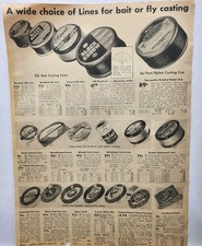 1943 Sears Roebuck Catalog Fishing Line Rods Reels Lures Original Print Ad 40s picture