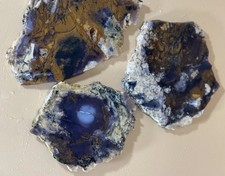 Beautiful Amethyst Sage Set Of 3 W/ Dendrites & Purples & Browns Highly UNIQUE picture