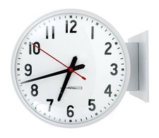 Vintage 1960s National Time Double-Sided Curved Glass Clock Working Condition picture