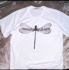 Alexander McQueen Dragonfly Print T-Shirt Size medium but says XXL White picture