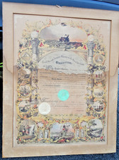 May 15, 1865 MASTER MASON CERTIFICATE FREEMASONS HIAWATHA #434 19x24 Civil War picture