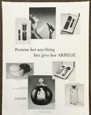1961 Lanvin Arpege Fragrances Holiday PRINT AD Promise Her Anything picture