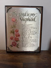 Vintage Psalm 23 The Lord Is My Shepherd Framed Christian Religious Wall Art picture