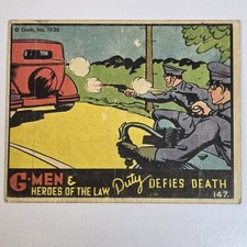 G-Men & Heroes of the Law, Gum Inc #147 Duty Defies Death Vintage 1936 picture