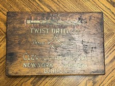 Antique 1920s Cleveland Twist Drill Co Straight-Flute Reamers Drill Bits In Box picture