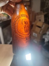 Antique Washington Brewery Co DC Amber Beer Bottle Embossed Eagle Portrait picture