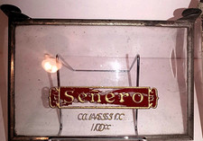 Antique Senero Cigar Countertop Glass Display Sign Oshkosh WI Tobaccoriana +Gift picture