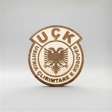 Kosovo Liberation Army UÇK Emblem Wood Magnet, Kosovo Souvenir Gift picture