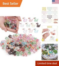 Cute Mini Glitter Ducks - 100 Resin Figurines for Kids and DIY Projects picture