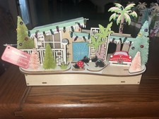 World Market Christmas Laser Cut LED Mid Century Modern House Scottie Dogs + Car picture