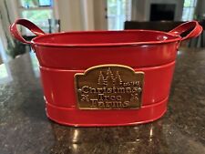 Nicole Simply Winter “Christmas Tree Farms” Red Tin Basket New Decoration picture