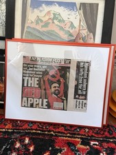 Original New York Post Zohran Election “Red Apple” Issue with Red Metal Frame picture