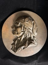Antique Bronze Relief Portrait Plaque French Revolutionary Jean-Paul Marat 8.5