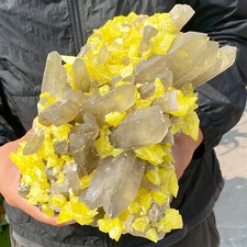 20.5LB  Rare yellow sulfur crystal quartz crystal mineral specimen picture