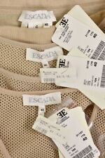 Escada $2,235 3Pc Beige Knit Cardigan/Sweater, Top & Skirt Suit Set sz 10 US/40 picture