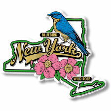 New York State Bird and Flower Map Magnet by Classic Magnets picture
