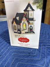 St Nicholas Square Ceramic Church Night Light Handpainted Believe Christmas picture