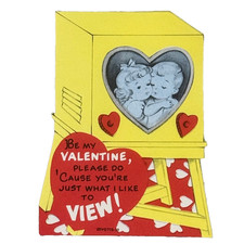 Circa 1954 Valentine's Card w RETRO TV 